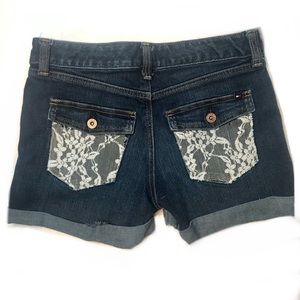 Tommy Hilfiger Denim Jean Shorts Lace Back Pockets